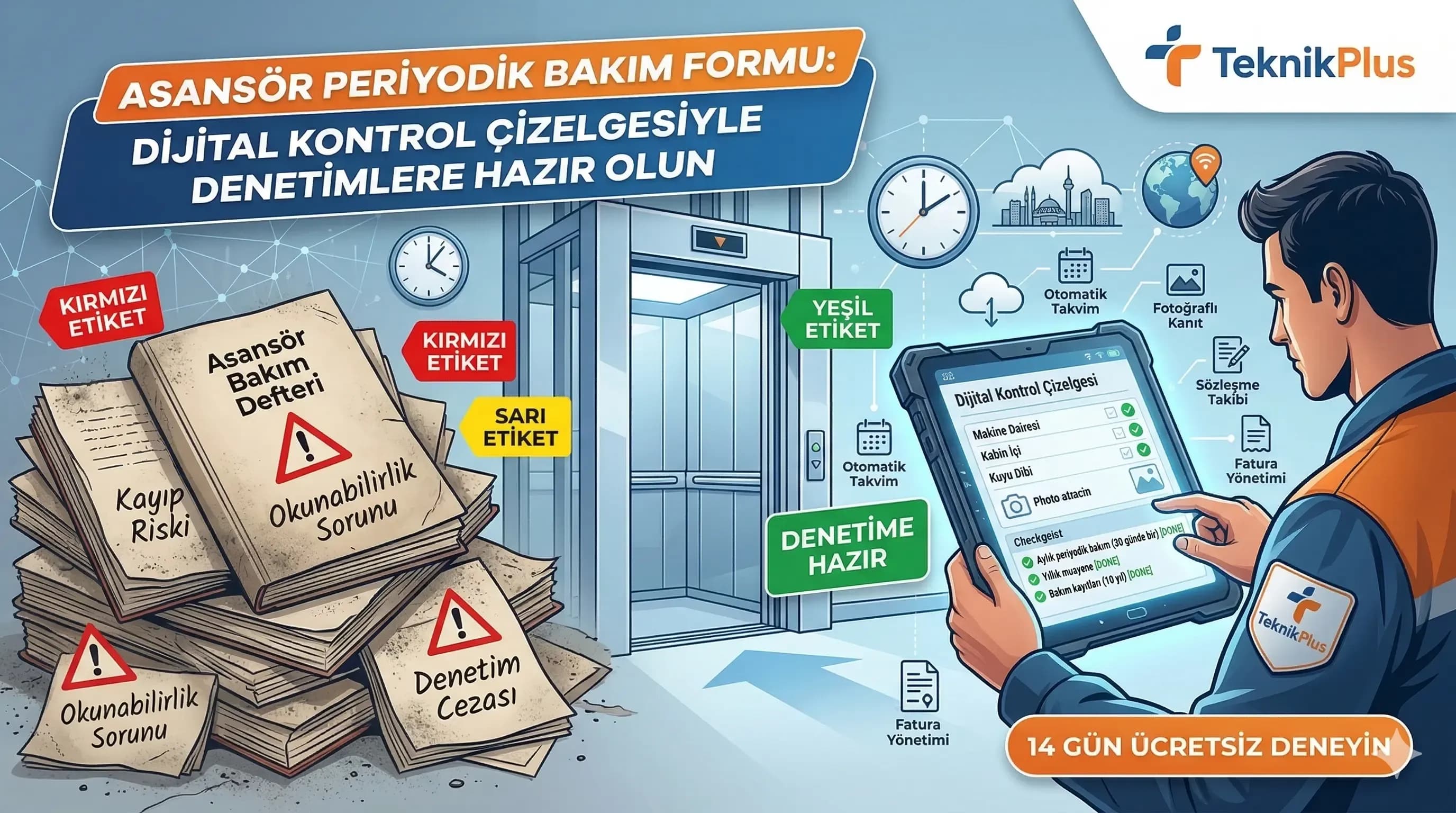 Asansör Periyodik Bakım Formu: Dijital Kontrol Çizelgesiyle Denetimlere Hazır Olun