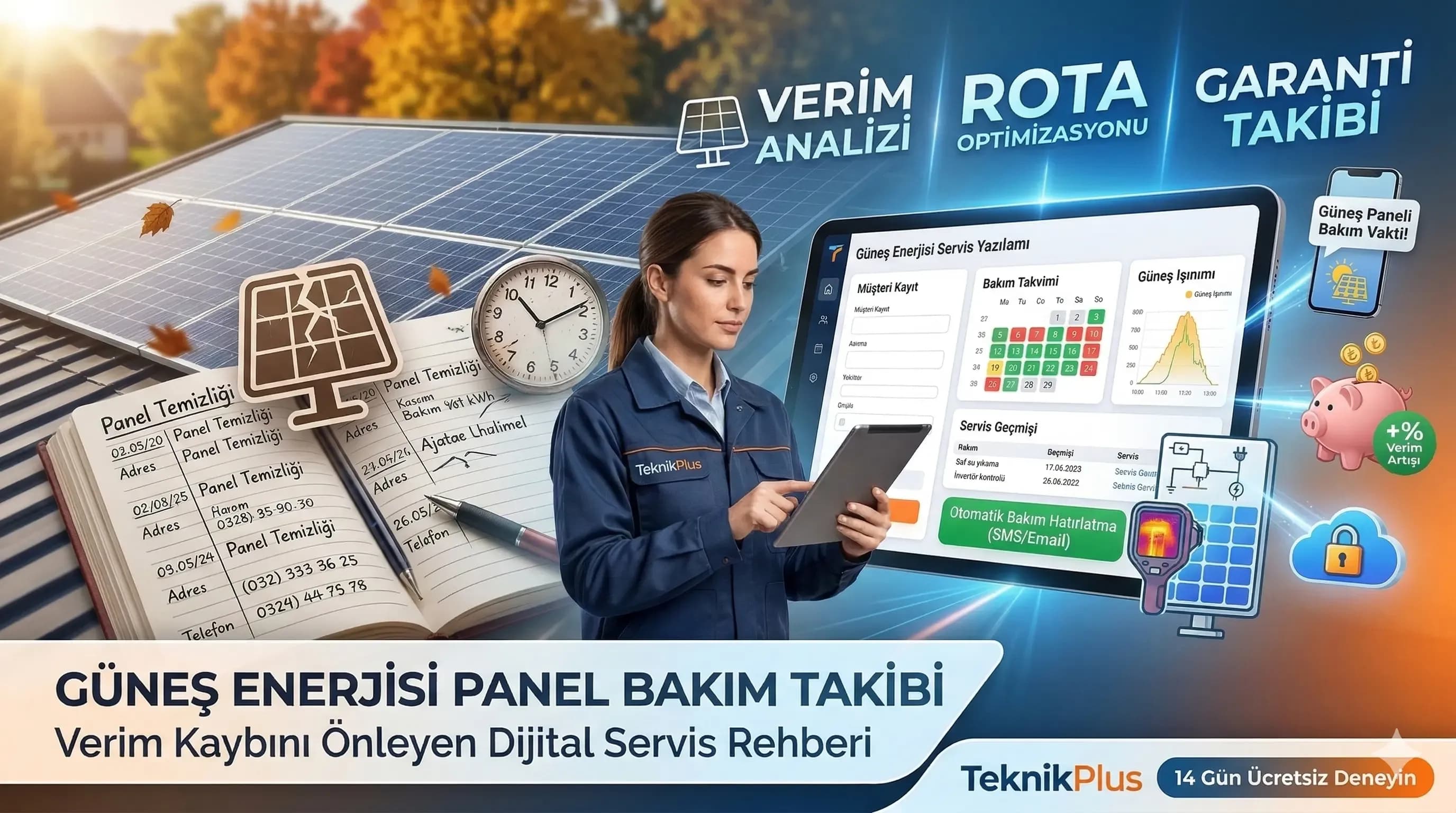 Güneş Enerjisi Panel Bakım Takibi: Verim Kaybını Önleyen Dijital Servis Rehberi